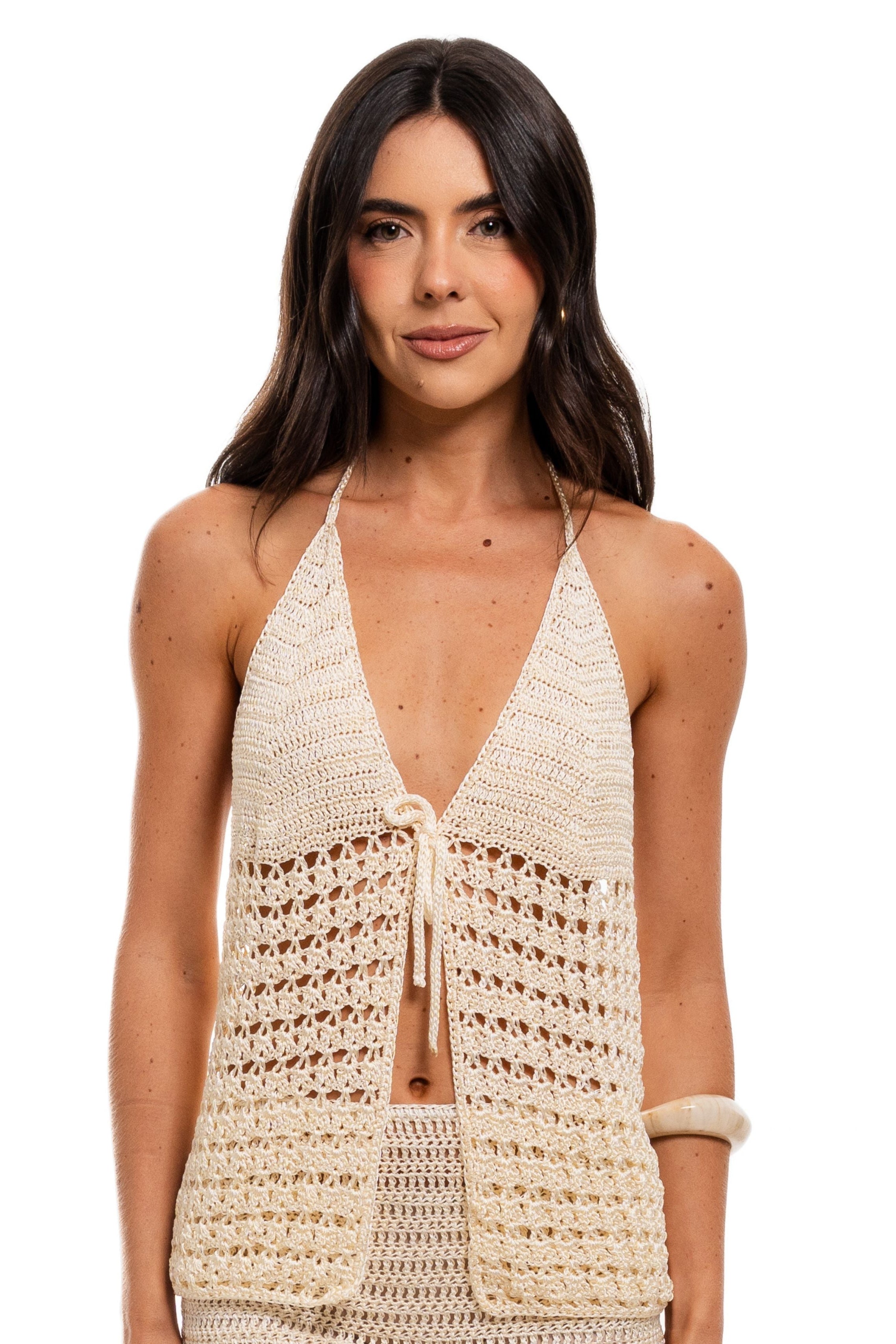 Crochê - Bata Leme - Linha de Seda – Off White