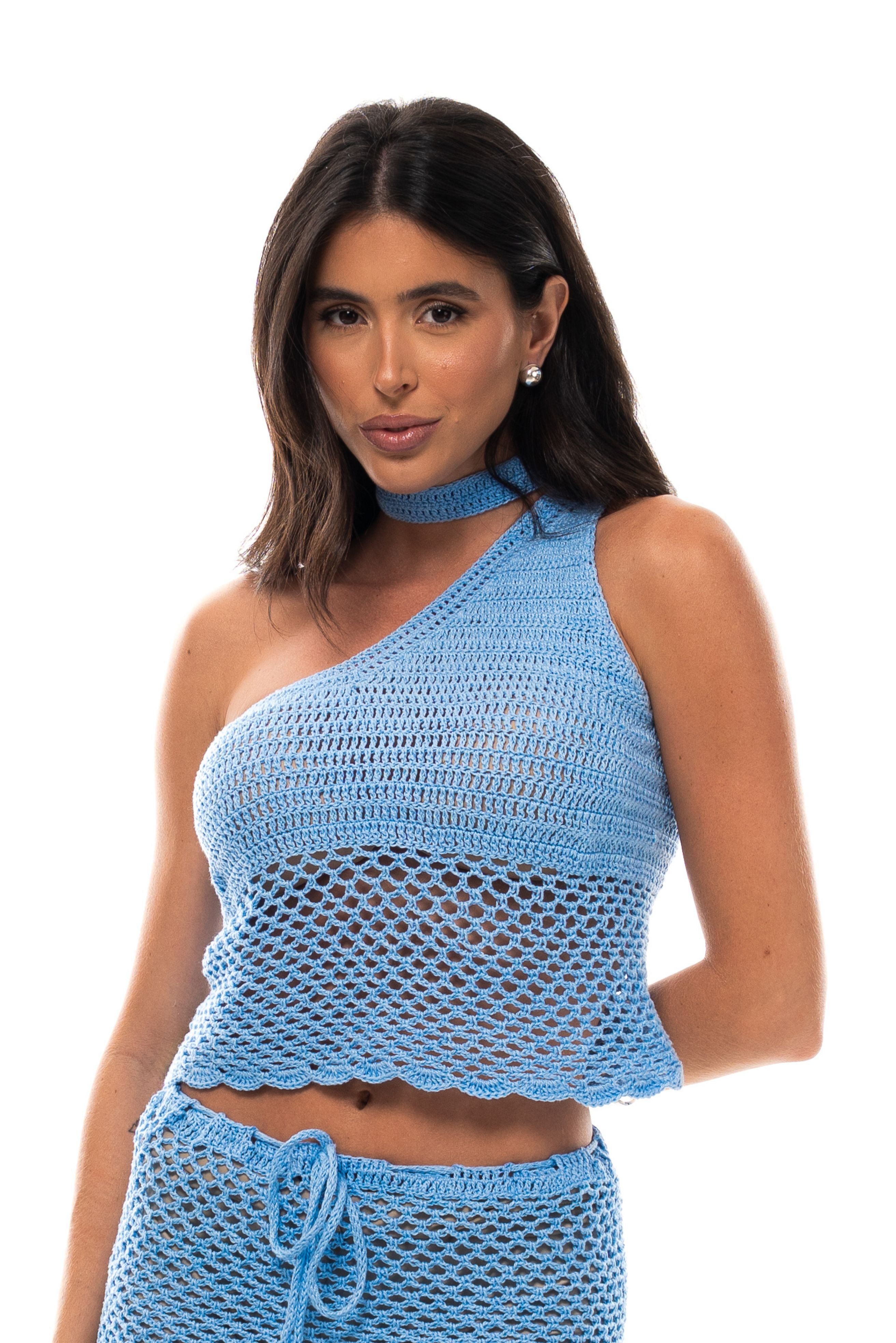 Crochet - Chiara Blouse - Baby Blue