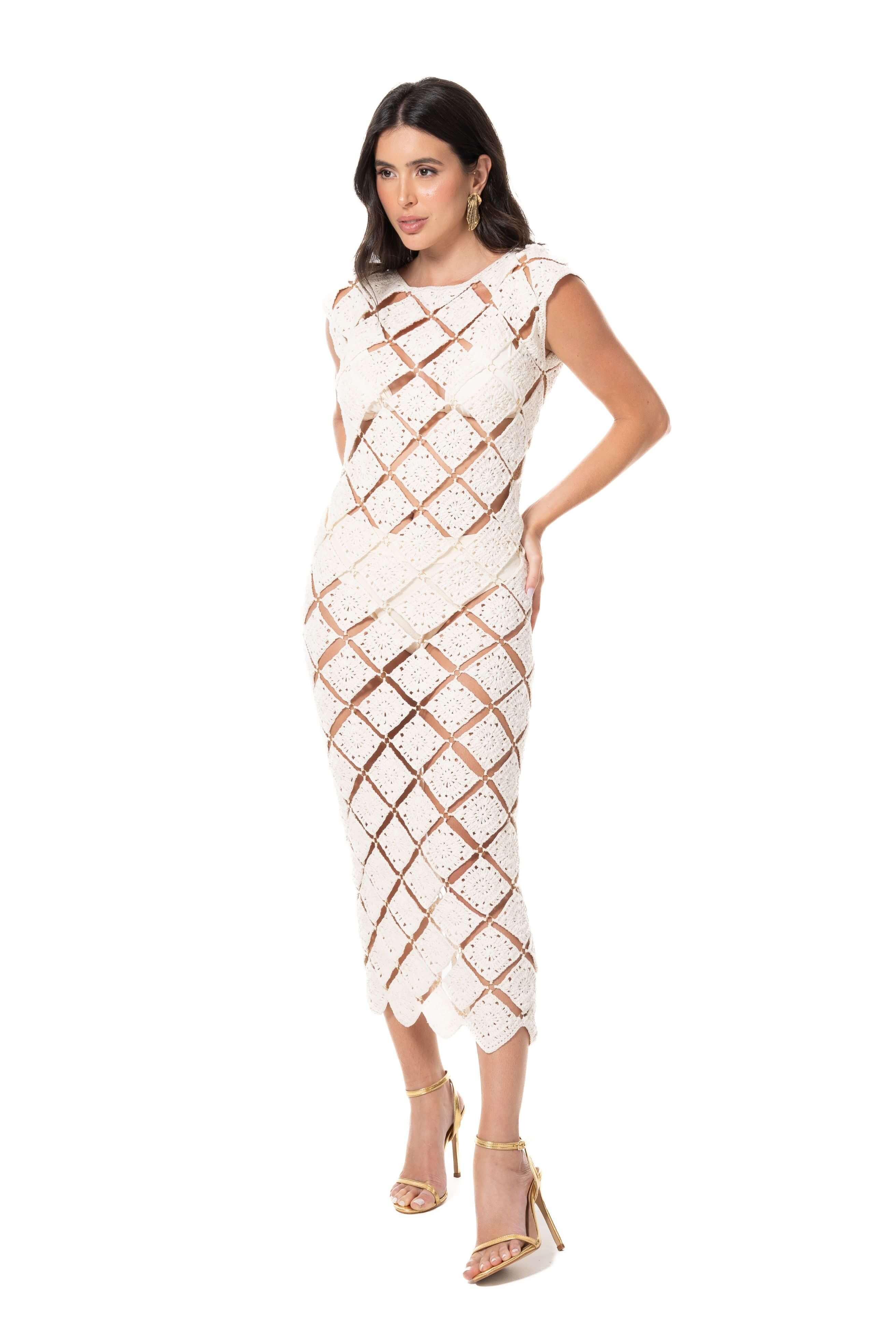 Crochê - Vestido Positano Off White
