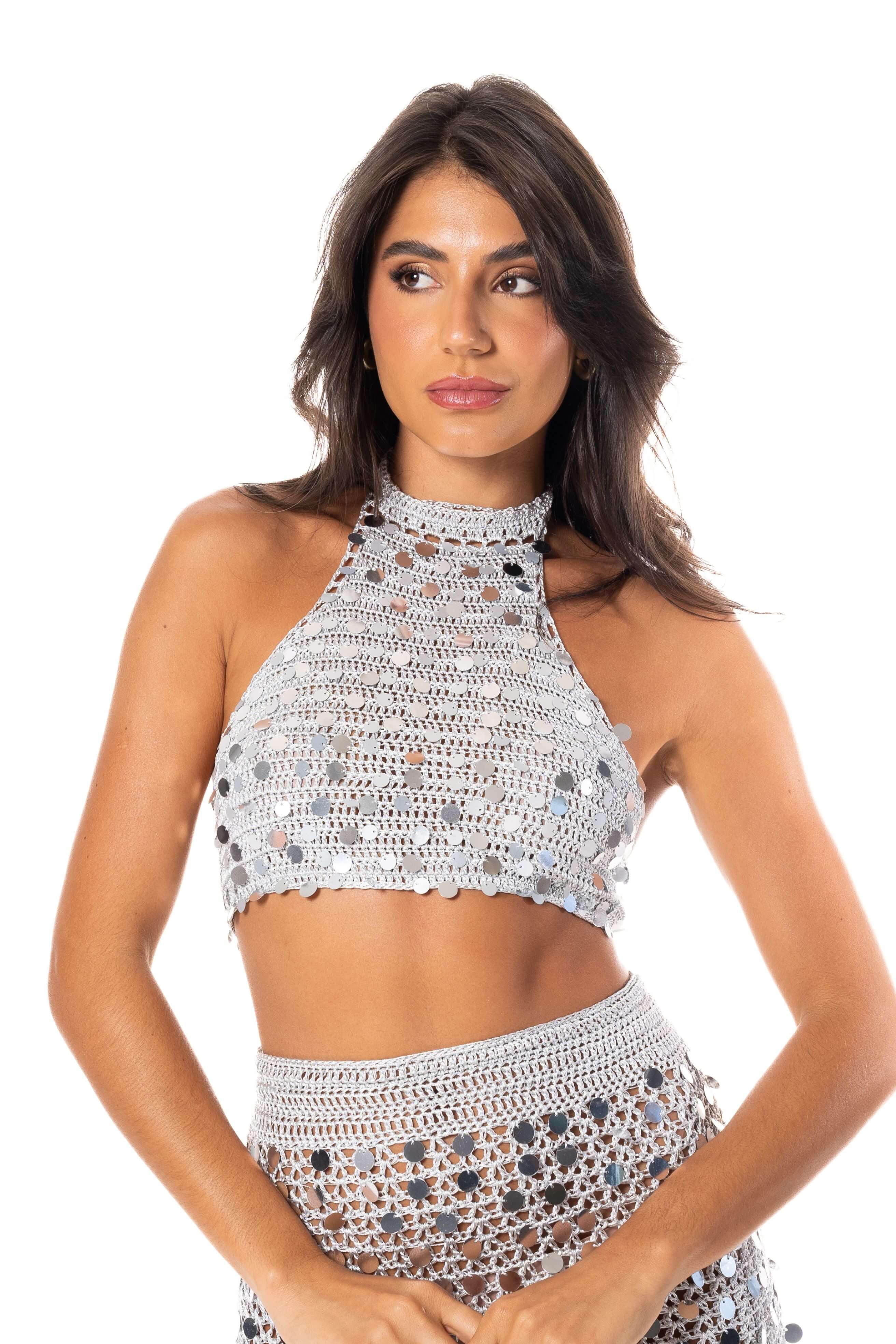 Crochê - Top Gal Prata – Linha seda