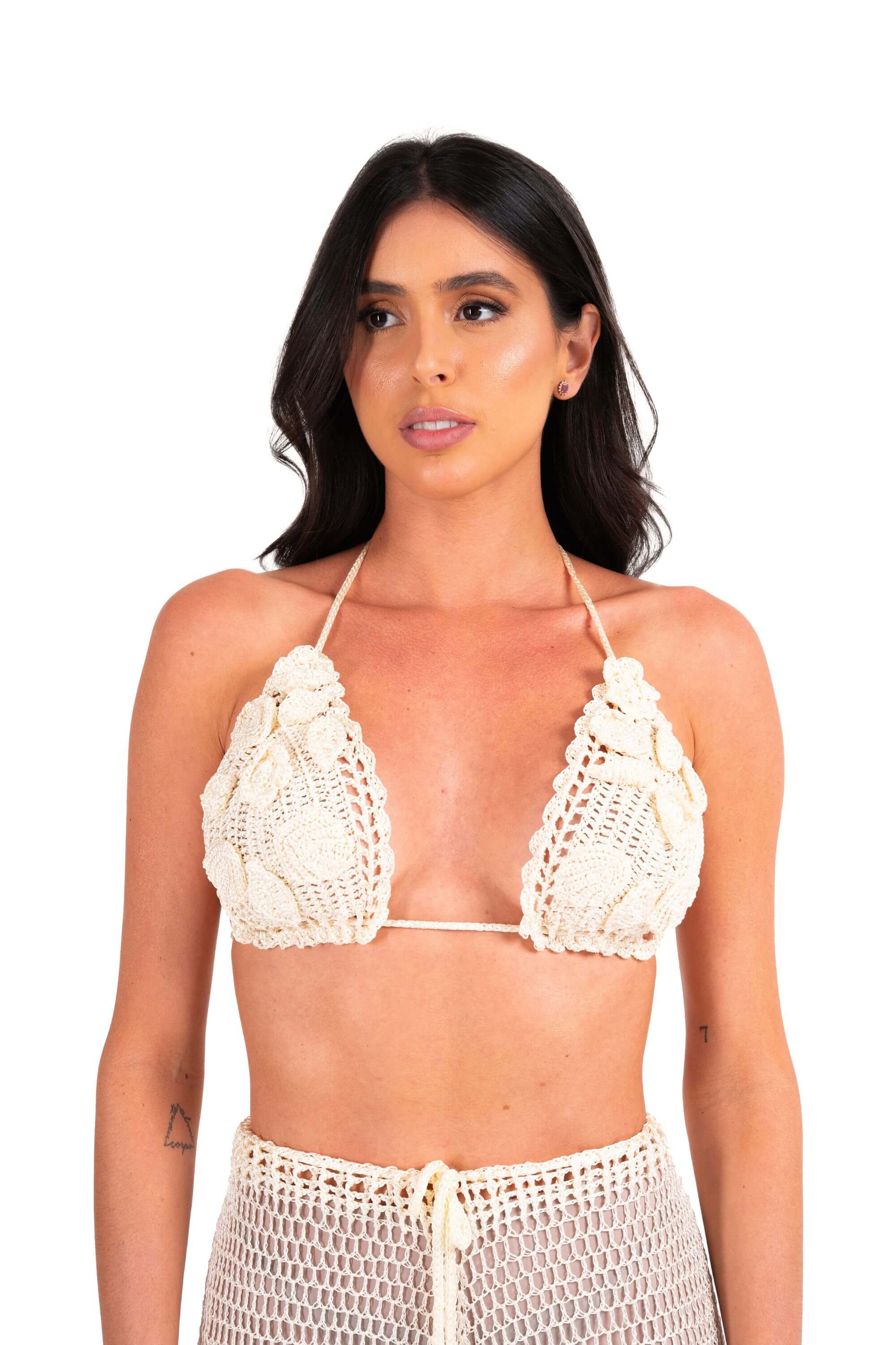 Crochet - Alika Off-White Top – Silk Yarn