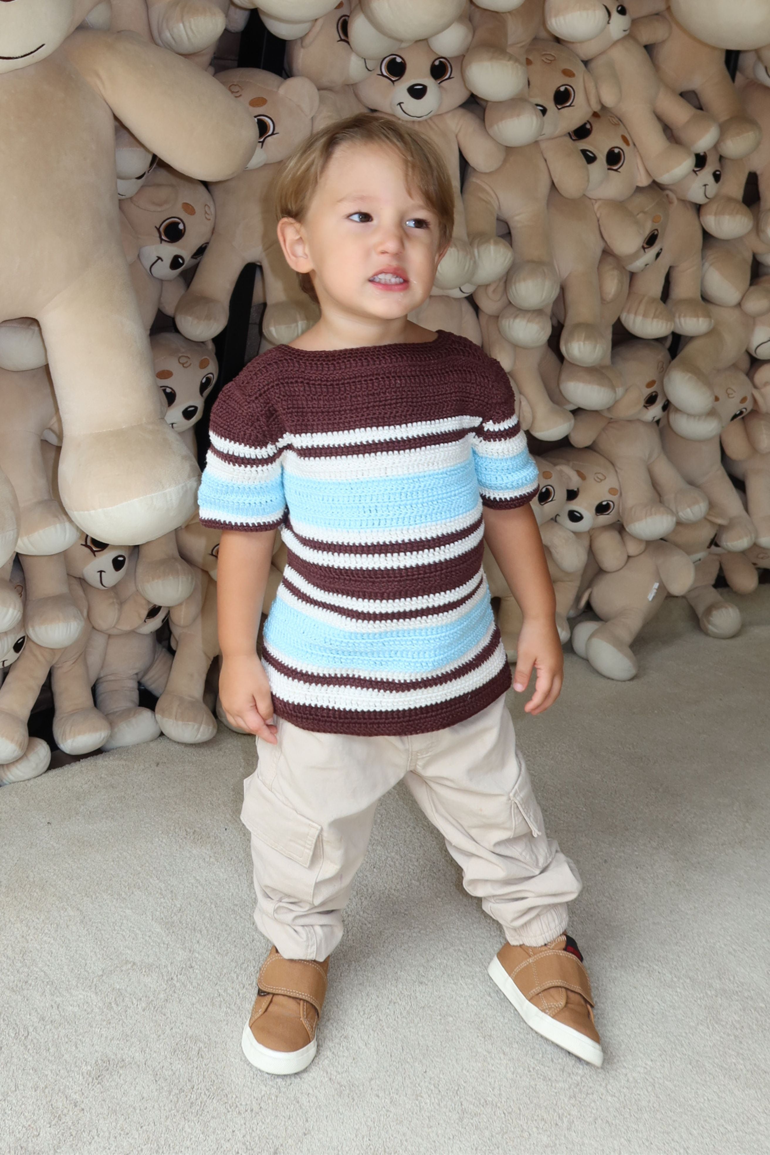 Crochê – Camisa Stripes - infantil