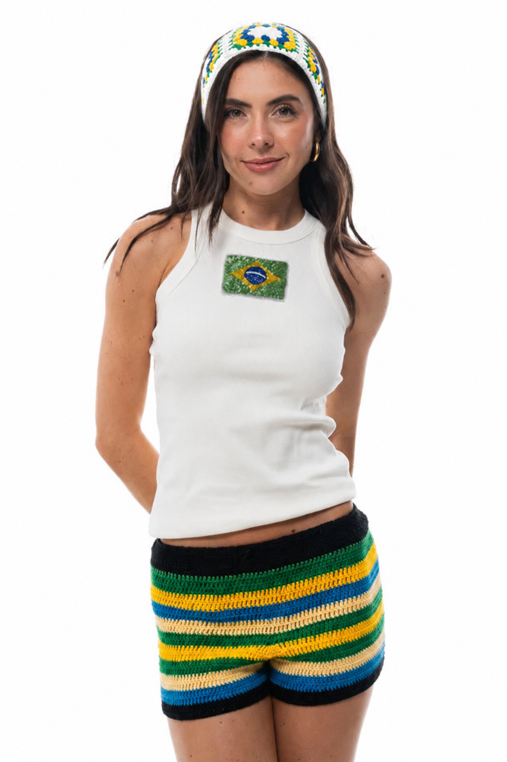 Crochê - Faixa de Cabelo Brasil - Branca